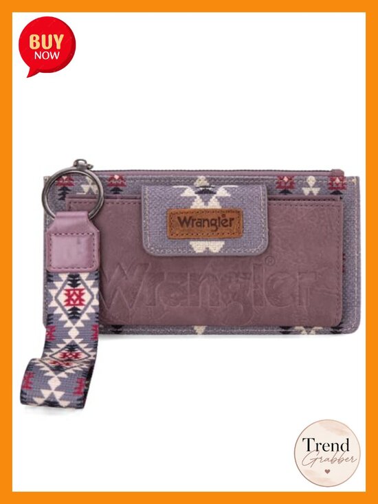 Handbags - Western Wristlet Wallet with RFID Blocking and Credit Card Slots